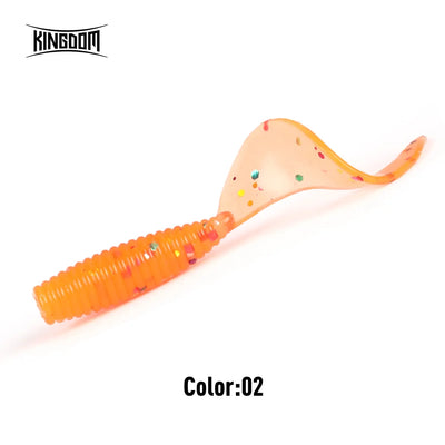 Kingdom Tanan-Tail soft plastic paddle-tail lure in orange with speckle