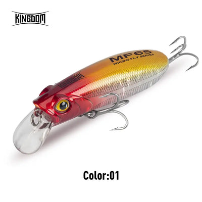 KINGDOM micro fish-scale crankbait minnow, orange-gold/red, with 2 treble hooks
