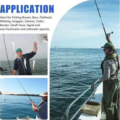 Luminous shrimp fishing bait used for small and saltwater fish while on a boat