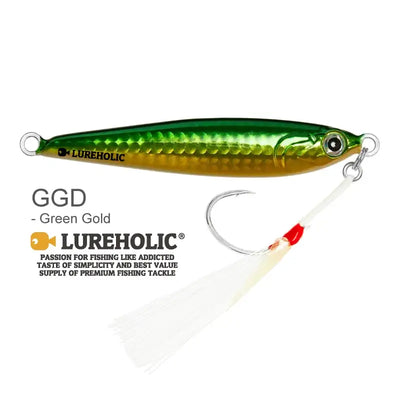 Lureholic 30g ~ 120g Tungsten Jig Slow Falling Hard Bait Fast Sinking Long Casting Metal Jig for Lure Fishig with Hooks - - Cast N Go
