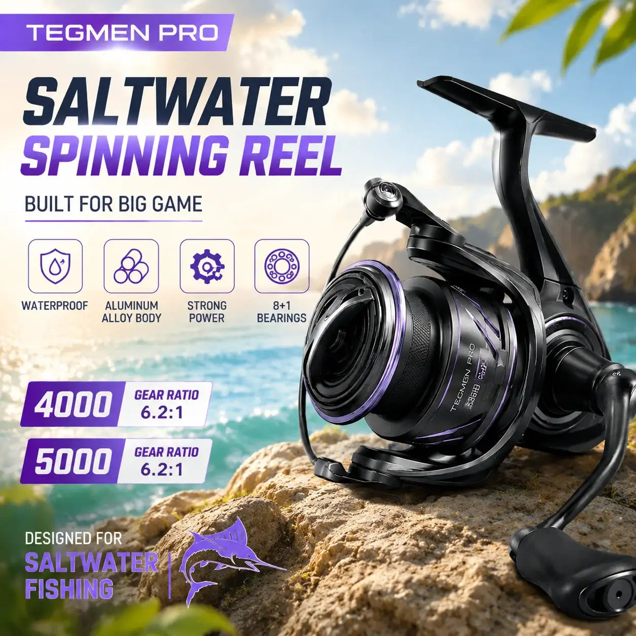 Kingdom Tegmen Pro Reel - 16kg Saltwater Drag – Cast N Go