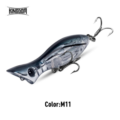 Fishing minnow lure in dark blue/gray with silver belly, 2 treble hooks