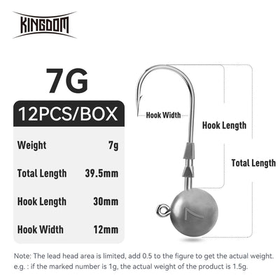 7g lead head jig hook with triple-edge soft plastic hook, round lead and eyelet