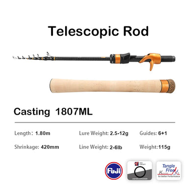 PURELURE BFS Telescopic Stream Rod – XUL Solid Tip | Fuji Guides | Spinning & Casting | 1.50–2.10m