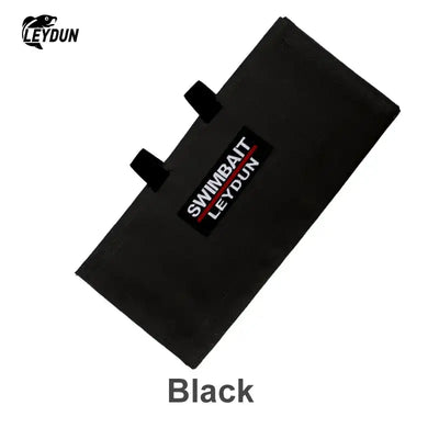 Black swimbait wrap bag with black straps and LEYDUN logo patch.