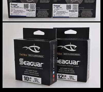 Seaguar TATSU 100% fluorocarbon fishing line boxes, black, pair of packages