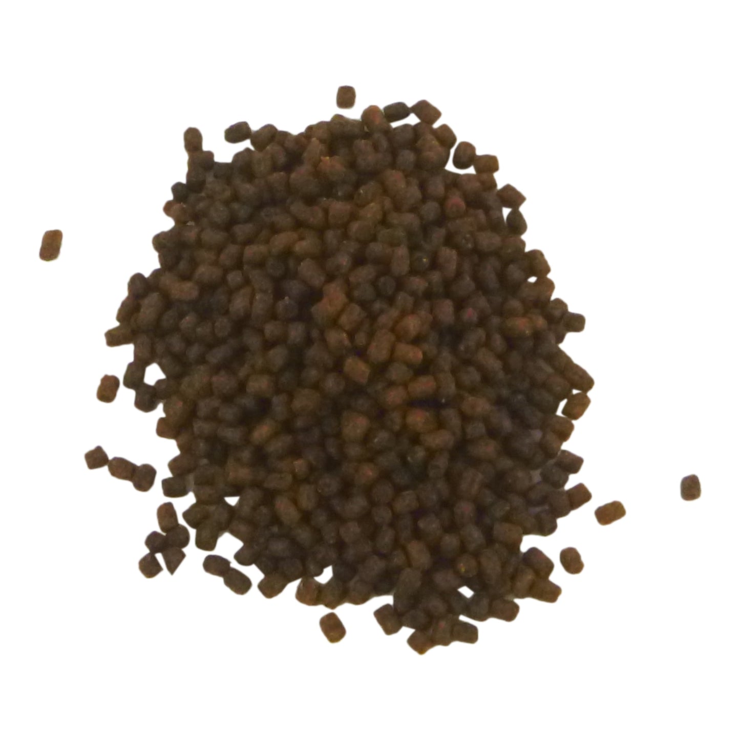 Dark brown berley bait pellets