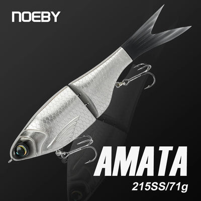 NOEBY Amata 215SS glide swimbait, silver shad color with treble hooks