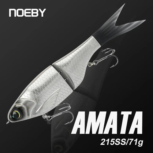 NOEBY Amata 215SS glide swimbait, silver shad color with treble hooks