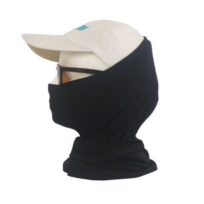 Black head sock balaclava with face opening and full neck coverage