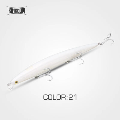 Kingdom Isca minnow lure, white body with treble hooks (Color:21)