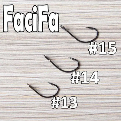 Crank fishing hooks with barbed single points: #13, #14, #15