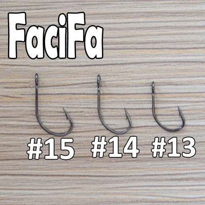 Crank fishing hooks, barbed single points in sizes #15, #14, #13