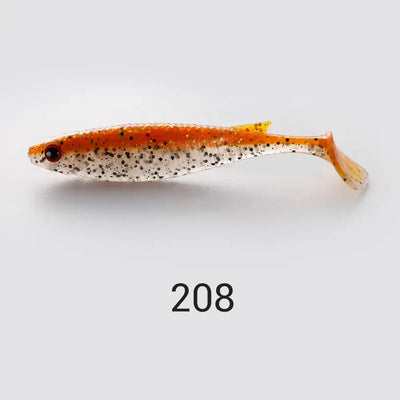 Noeby paddle tail shad swimbait NW208, orange speckled body with white underside