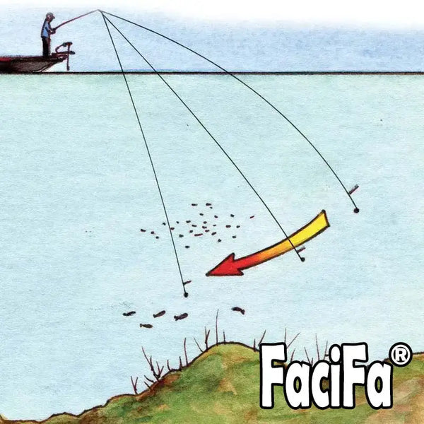 Drop shot rig illustration showing spring hook, leader line, and sinker on fishing line