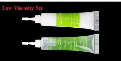 Tsurinoya reel oil and grease tubes, low viscosity set, white and green