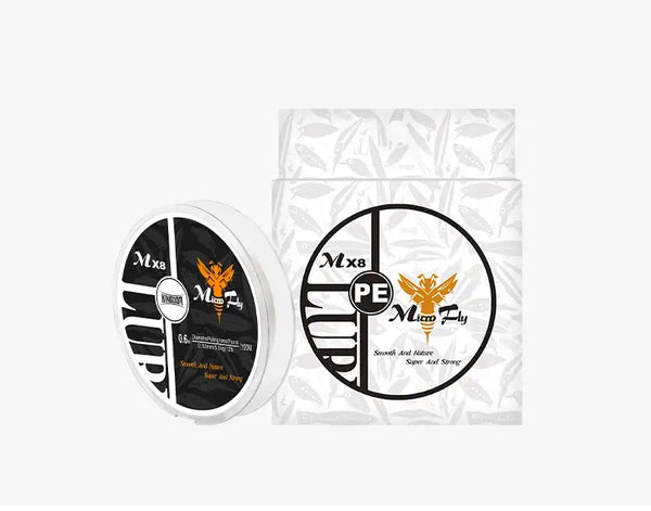 Micro Fly PE fishing line spool with wrapped package shown side by side