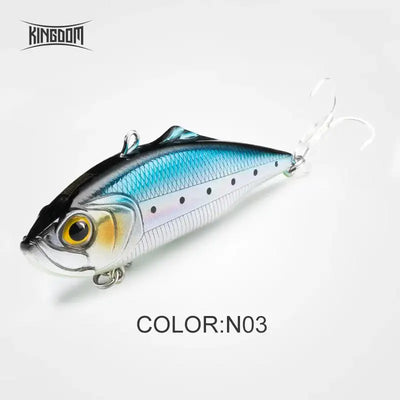 Fishing lure, blue and silver with yellow eye, treble hooks, Color:N03