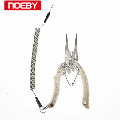Blue mini split ring pliers with coiled spring line tool and wire hook