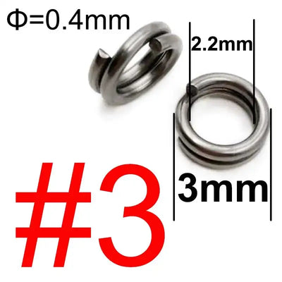 #3 stainless steel split ring connector with 2.2mm inner size and 3mm outer