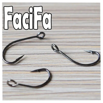 Crank fishing hooks, barbed single hooks with dark metal finish (3 shown)