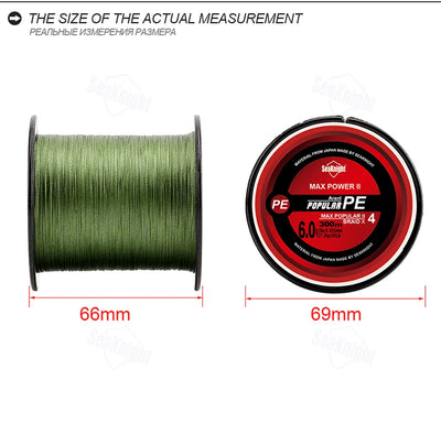 SeaKnight 4-Strand PE Braid – Japan Fibre | Surface Coated | 8–80lb | 300m 500m 1000m | 8 Colours