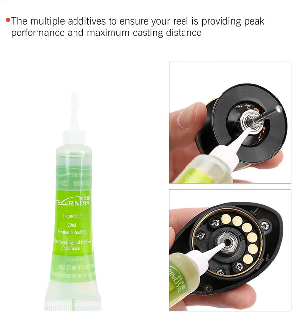 Tsurinoya liquid oil squeeze tube with applicator nozzle for reel bearings