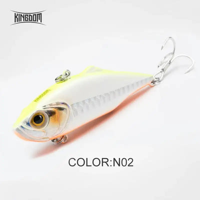 Fishing lure with yellow-green back, white belly, and two treble hooks
