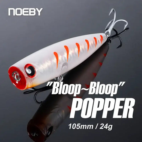 Noeby 105mm 24g Topwater Popper Fishing Lures Wobblers Long Casting Artificial Hard Baits Saltwater Freshwater Fishing Lures -  - Cast N Go