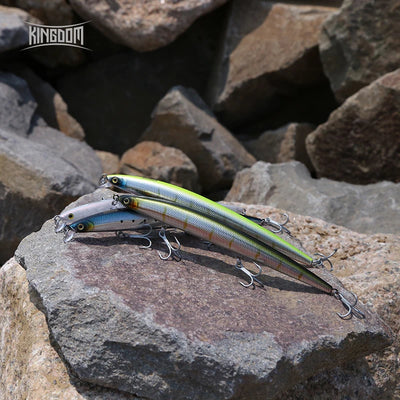 Artificial swimbait lure pair in blue-green and silver, both with treble hooks