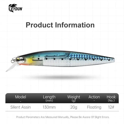 LEYDUN Floating Sea Bass Fishing Lures Baits 130mm 20g Minnow Lures with Flash Blade Hard Lure Good Action Wobblers Tackle Pike -  - Cast N Go