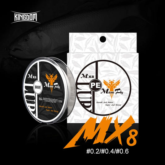 4-strand braided PE fishing line spool set, Mx8 PE, sizes 0.2/0.4/0.6#
