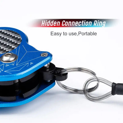 Blue collapsible fish lip grip with metal connection ring, Noeby
