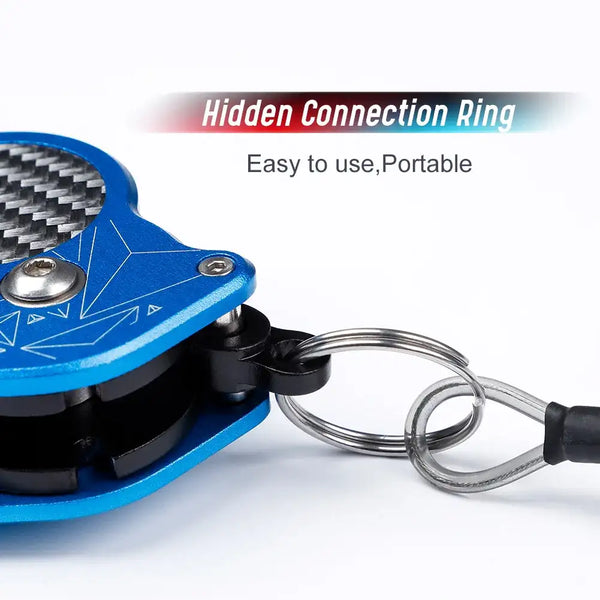 Blue collapsible fish lip grip with metal connection ring, Noeby