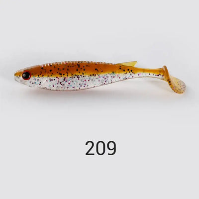 Noeby paddle tail shad swimbait NW209, white belly with orange-brown speckled back
