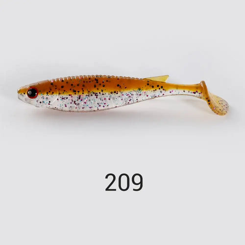 Noeby paddle tail shad swimbait NW209, white belly with orange-brown speckled back