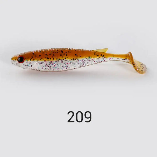 Noeby paddle tail shad swimbait NW209, white belly with orange-brown speckled back