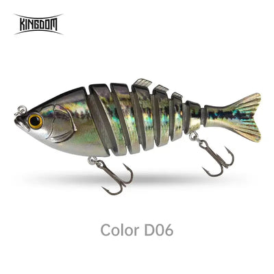 Fishing lure swimbait, iridescent green-blue scales, dark back, silver belly, 3 treble hooks