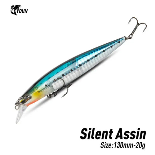 LEYDUN Floating Sea Bass Fishing Lures Baits 130mm 20g Minnow Lures with Flash Blade Hard Lure Good Action Wobblers Tackle Pike -  - Cast N Go