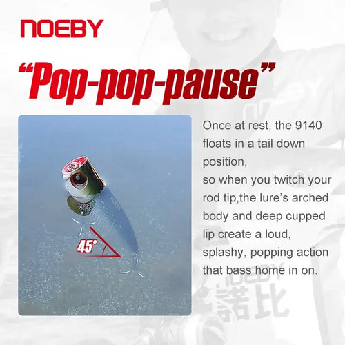 Noeby 105mm 24g Topwater Popper Fishing Lures Wobblers Long Casting Artificial Hard Baits Saltwater Freshwater Fishing Lures -  - Cast N Go