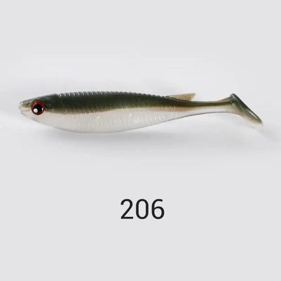 Noeby paddle tail shad swimbait NW206, dark green top with white belly