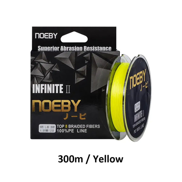 NOEBY PE braided fishing line spool, 300m yellow, Infinite II
