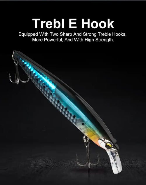 LEYDUN Floating Sea Bass Fishing Lures Baits 130mm 20g Minnow Lures with Flash Blade Hard Lure Good Action Wobblers Tackle Pike -  - Cast N Go