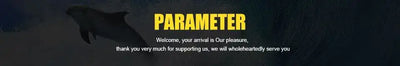 Fishing rod parameter message banner with small text on dark background