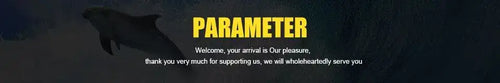 Fishing rod parameter message banner with small text on dark background