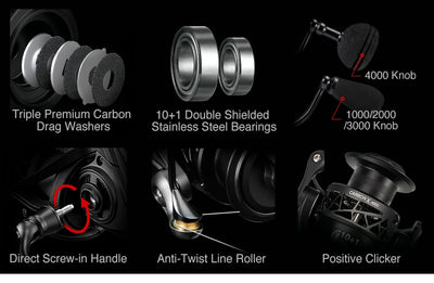 Piscifun Carbon X Spinning Reel – Full Monocoque Carbon | 10+1BB | 4–15kg Drag | 145g | 500–4000