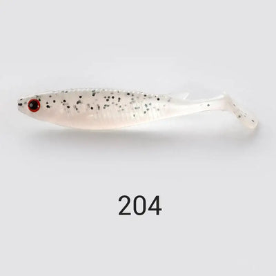 Noeby paddle tail shad swimbait NW204, white body with black and green speckles