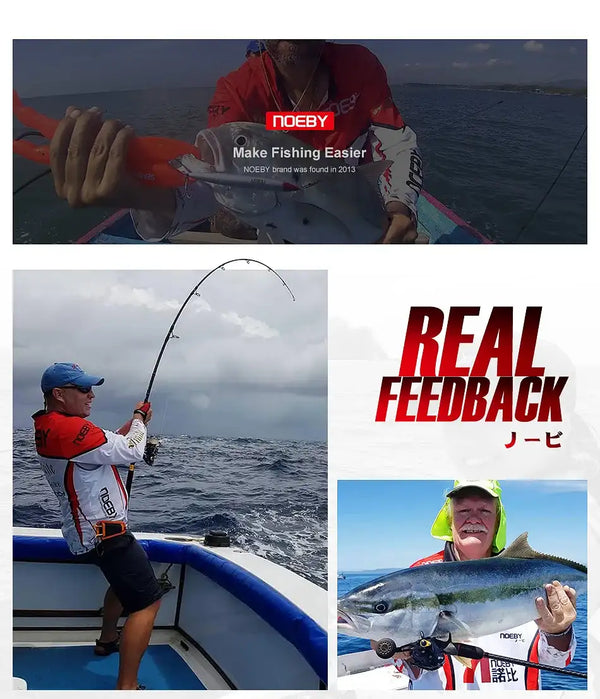 Fishing promotional photo collage featuring a lure and anglers holding fish