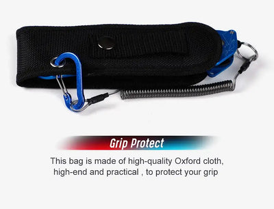 Oxford cloth grip protector pouch with lanyard and steel spring carabiner