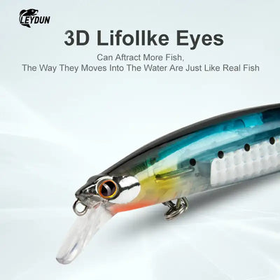 LEYDUN Floating Sea Bass Fishing Lures Baits 130mm 20g Minnow Lures with Flash Blade Hard Lure Good Action Wobblers Tackle Pike -  - Cast N Go